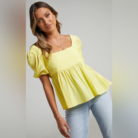 Showpo. Tops - Showpo. BABYDOLL TOP IN BUTTER YELLOW